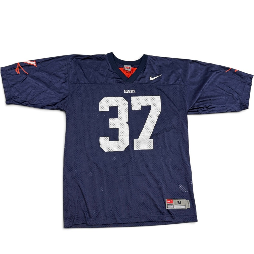 Nike Team Virginia Cavaliers Football Jersey Navy Blue 37 Men Medium UVA VTG 90s
